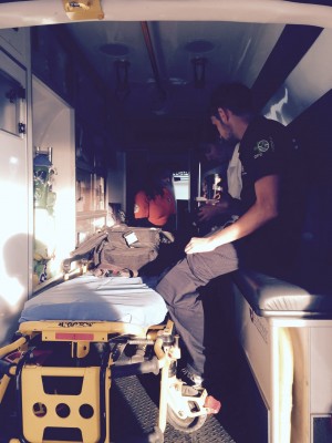sarah working night shifts on the ambulance