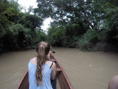 Siobhan rowing on the lake