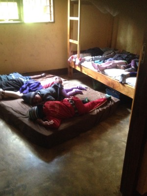 Children at the orphanage blissfully asleep