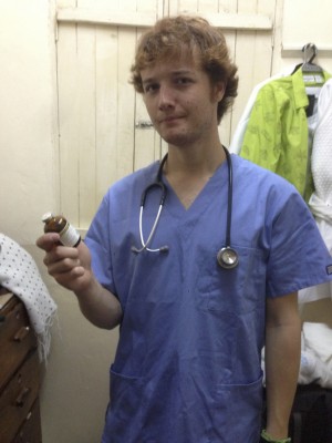 Jack on the ward during his hospital experience in Tanzania