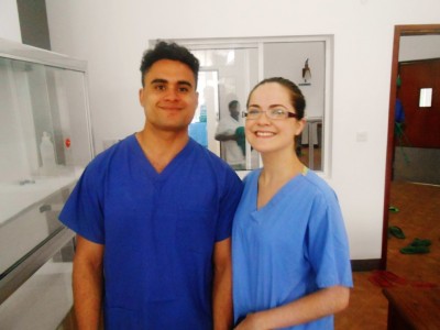 Emily and Dan on a hospital internship in Tanzania